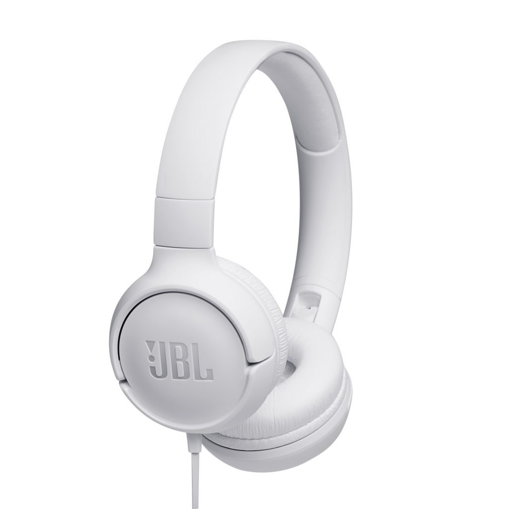 JBL Tune 500 White Cuffia Archetto con Cavo e Microfono jack da 3.5mm