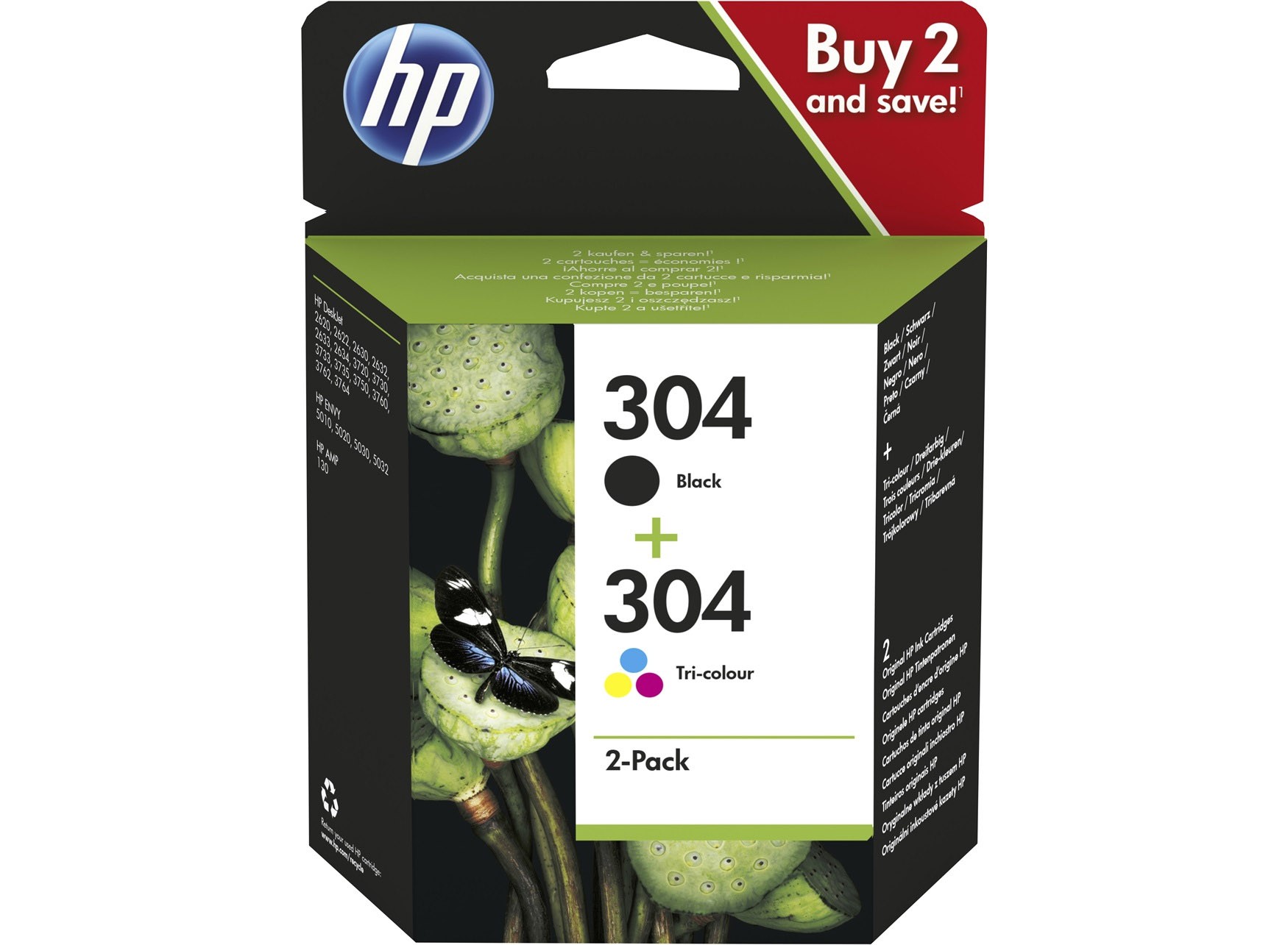 HP 304 Combo Pack Cartucce Inchiostro Originale Nero e Tricromia