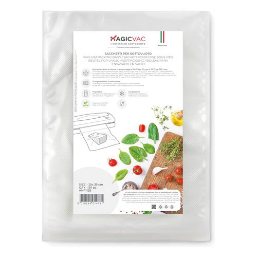 Magic Vac ANP1129 Sacchetti Sottovuoto 25x35cm Confezione da 50 Pezzi