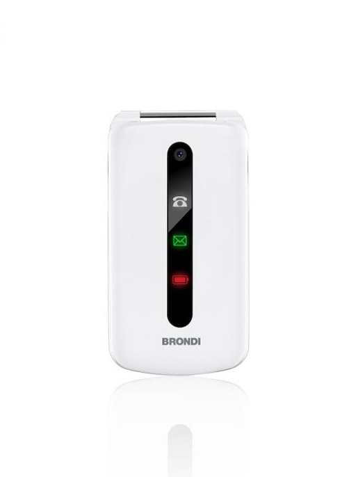 Brondi President Bianco Telefono Cellulare a Conchiglia Dual Sim Ultrasottile