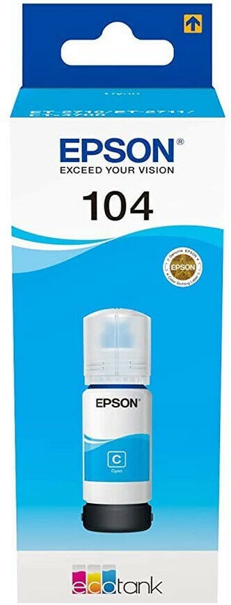 Epson 104 Flacone Inchiostro Ciano 65 ml per Stampanti EcoTank