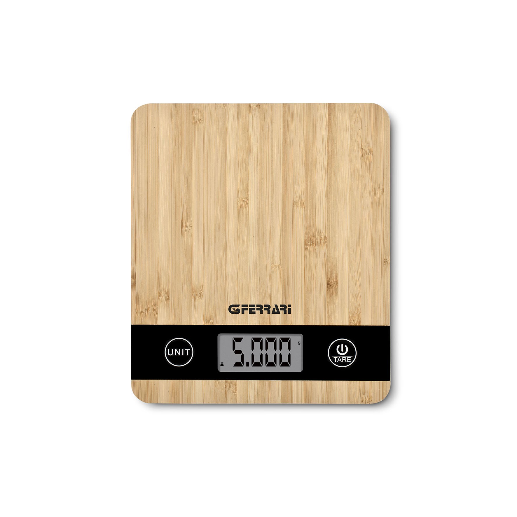 G3 Ferrari Natura Kitchen Bilancia da Cucina in Bambù Portata Max 5 Kg
