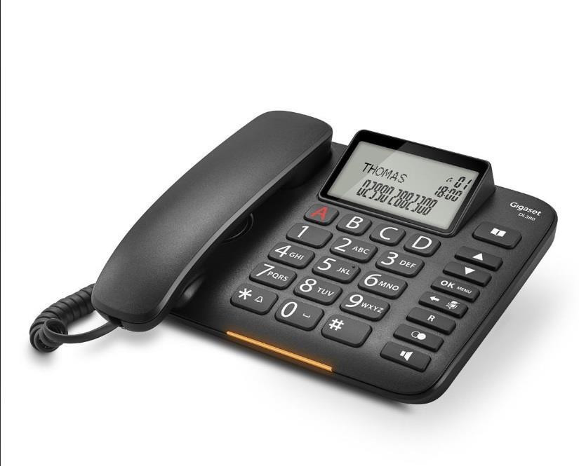 Gigaset DL380 Black Telefono con Filo Tasti Grandi
