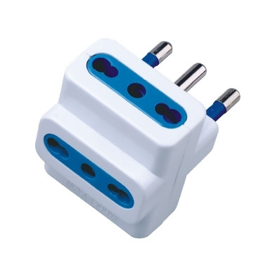 Gbc 22022905 Adattatore Bianco Spina 16a 3 Prese Bipasso