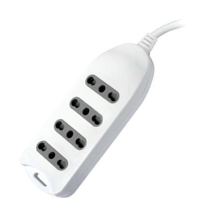 GBC 22054810 Multipresa Bianco 4 Uscite Bipasso 16A con Cavo