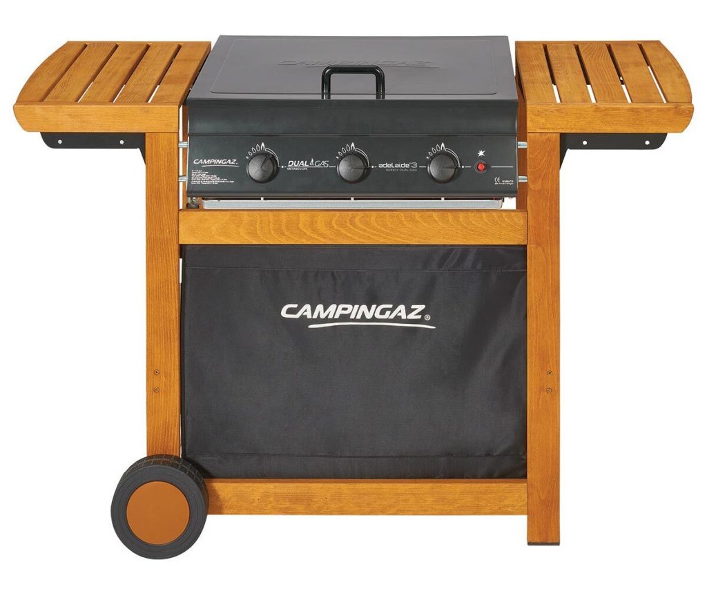 Campingaz Adelaide 3 Wwoody Barbecue 14KW 3 Bruciatori in Ghisa Dual Gas