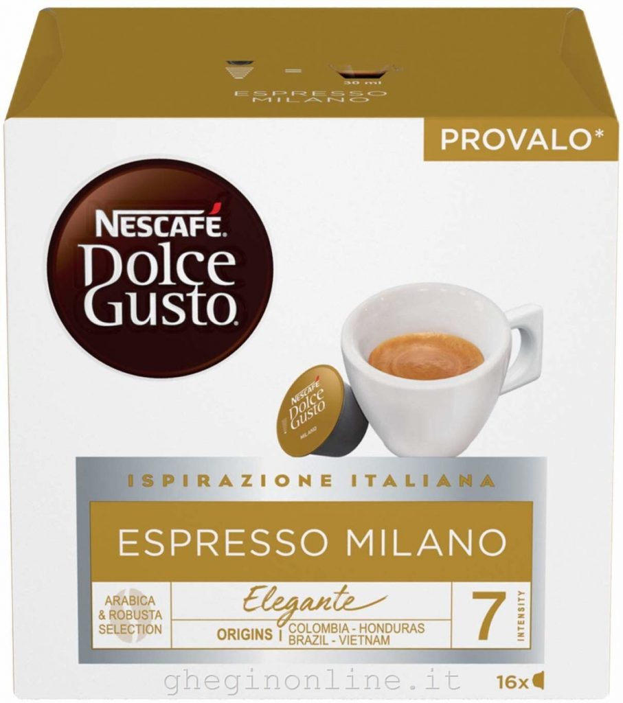 Nescafe Espresso Milano Confezione 16 Capsule Caffe Compatibili Dolce Gusto