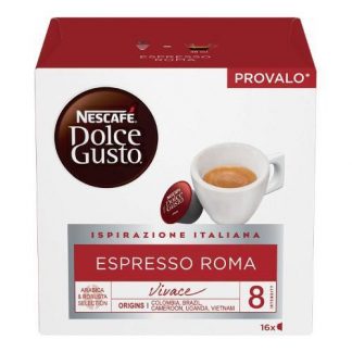 Nescafe Espresso Roma Confezione 16 Capsule Caffe Compatibili Dolce Gusto
