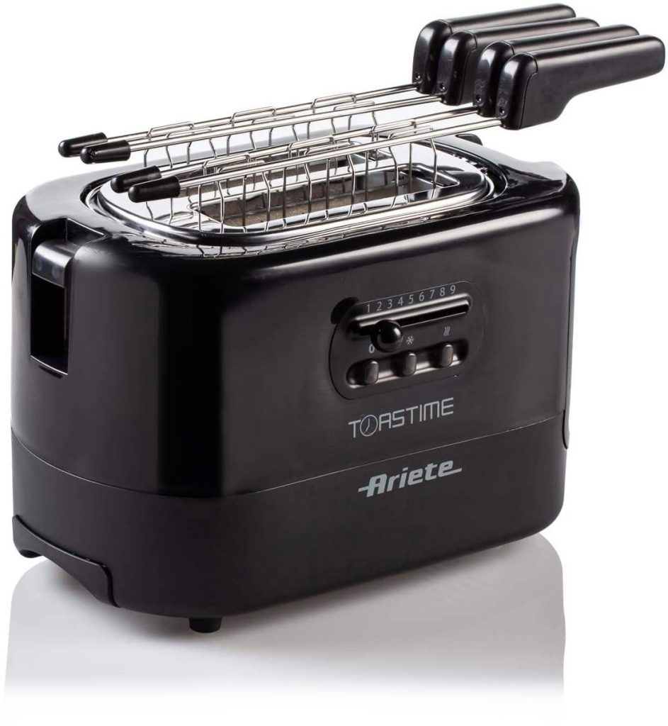 Ariete Toastime Nero Tostapane 700W Funzione Scongela e Riscalda