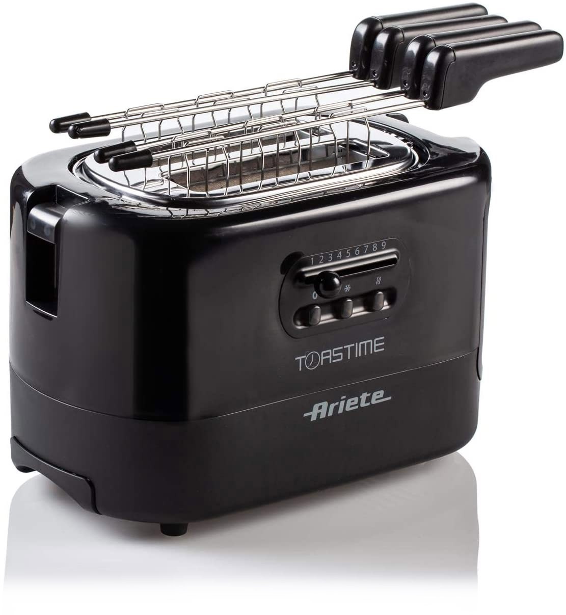 Ariete Toastime Nero Tostapane 700W Funzione Scongela e Riscalda