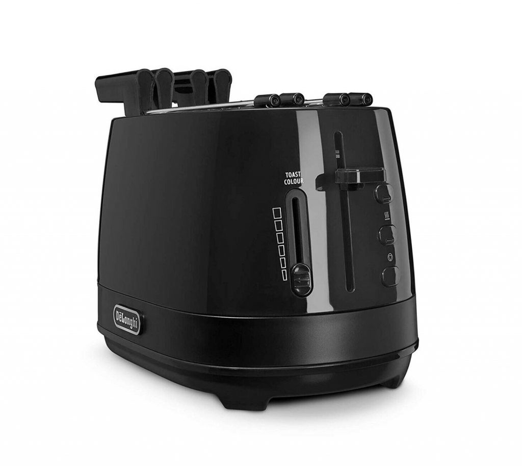 De Longhi CTLAP2203BK Nero Tostapane 2 Pinze 550W 2 Pinze 6 Livelli Cottura