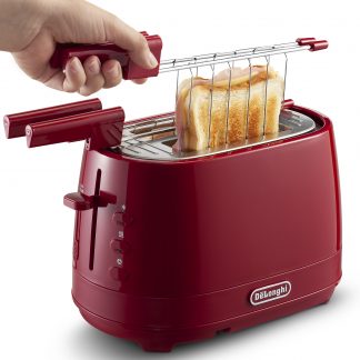 De Longhi CTLAP2203R Rosso Tostapane 2 Pinze 550W 2 Pinze 6 Livelli Cottura