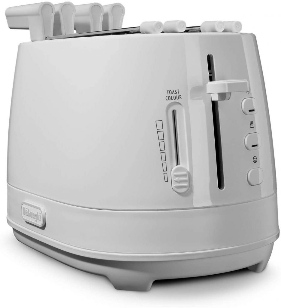 De Longhi CTLAP2203W Bianco Tostapane 2 Pinze 550W 2 Pinze 6 Livelli Cottura