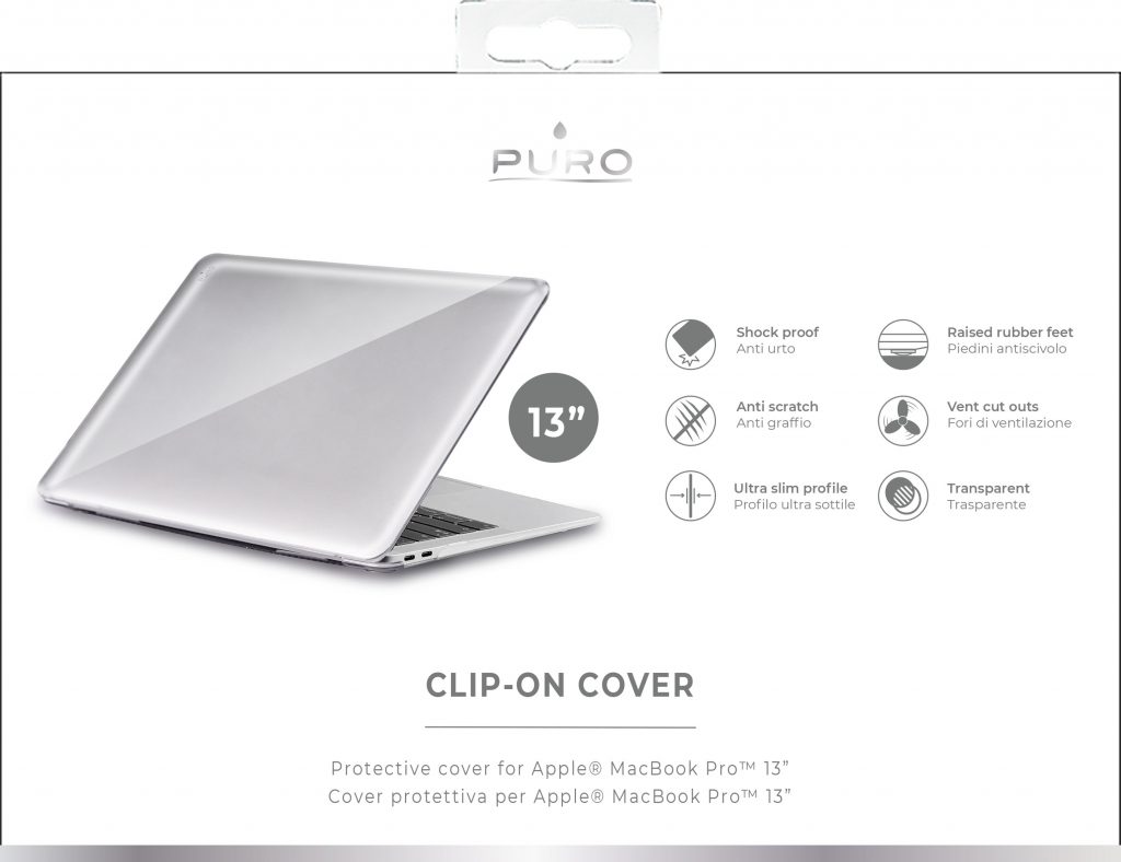 Puro Cover Clip-On per MacBook Pro 13 Pollici 2016-2019