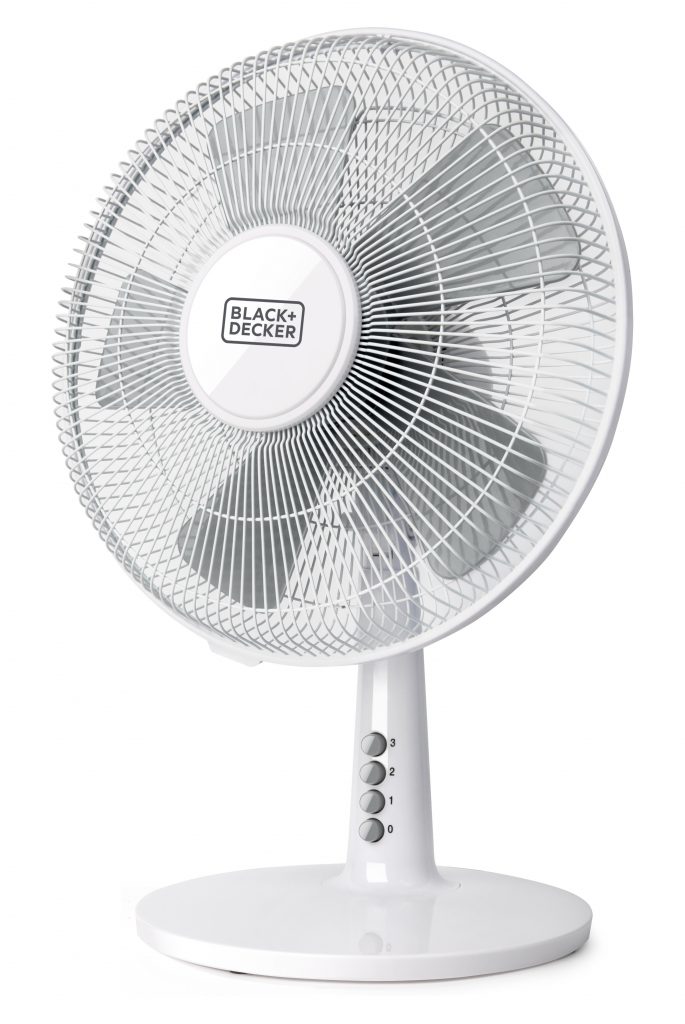 Black Decker BXEFD40E Ventilatore da Tavolo Bianco 40W 3 Velocita con 5 Pale