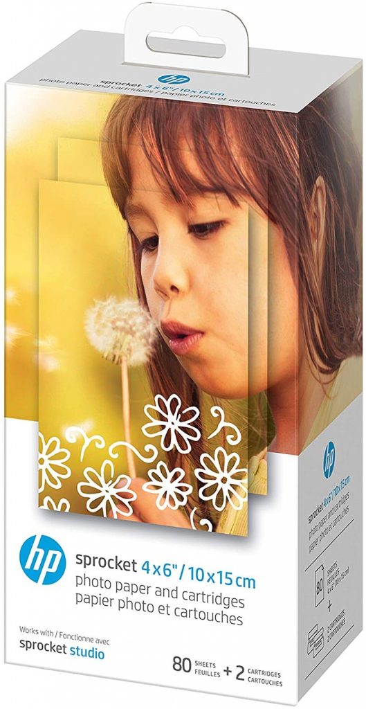 HP Set 2 Cartucce e Carta Fotografica 10x15 cm per Sprocket Studio