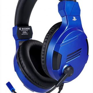 Bigben PS4OFHEADSETV3BLUE Cuffie Blu da Gaming con Licenza Sony Per Pc e Console