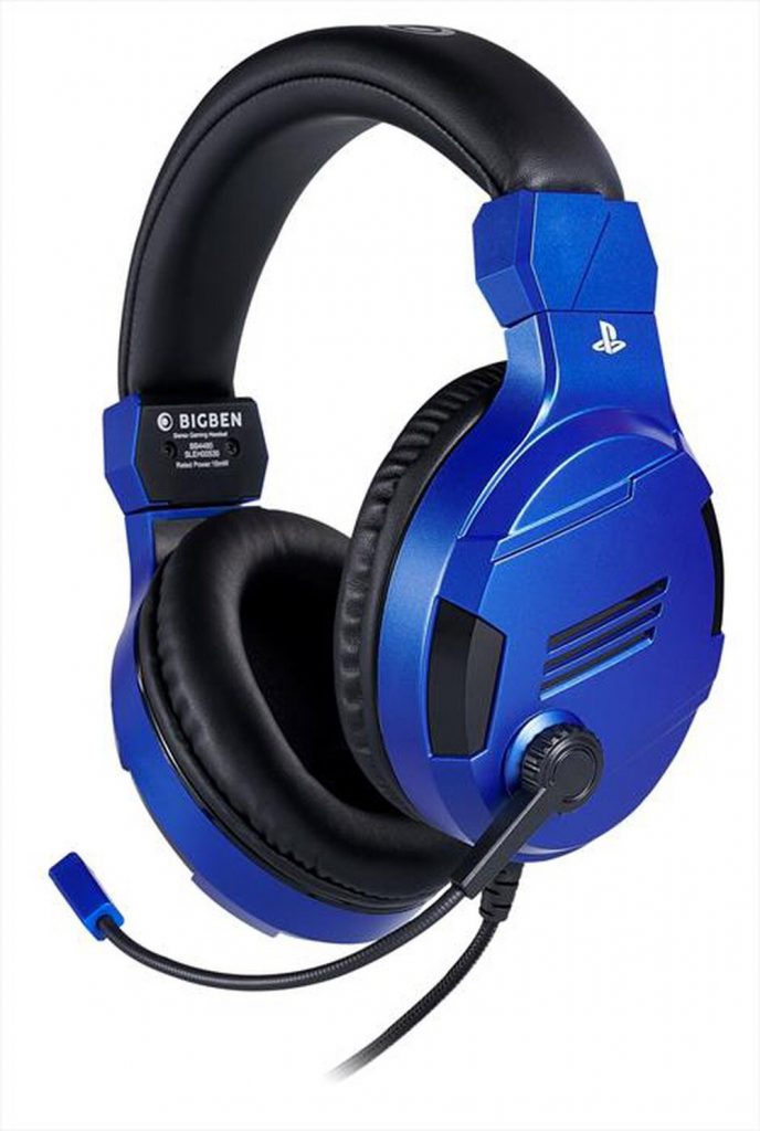Bigben PS4OFHEADSETV3BLUE Cuffie Blu da Gaming con Licenza Sony Per Pc e Console