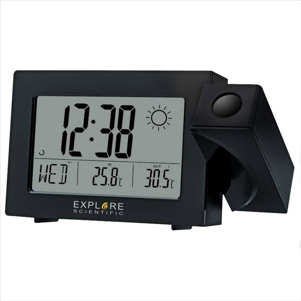 Explore Scientific Rpw3008 Black Orologio Sveglia a Proiezione Barometro