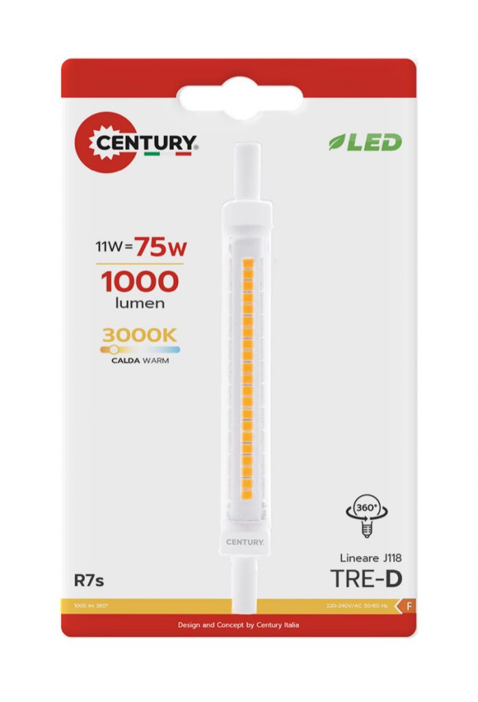 Century TRS0811830BL Lampadina LED 8W R7S 3000K 800LM