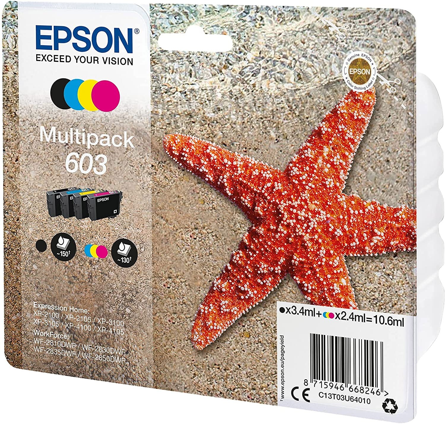 Epson Serie Stella Marina 603 Multipack 4 Cartucce Inchiostro Originale