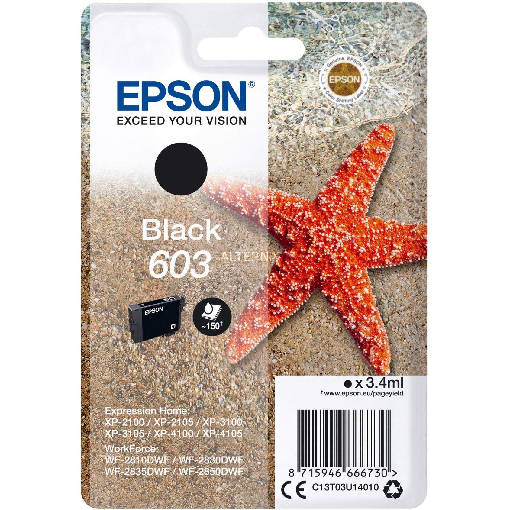 Epson Serie Stella Marina 603 Nero Cartuccia Inchiostro Originale