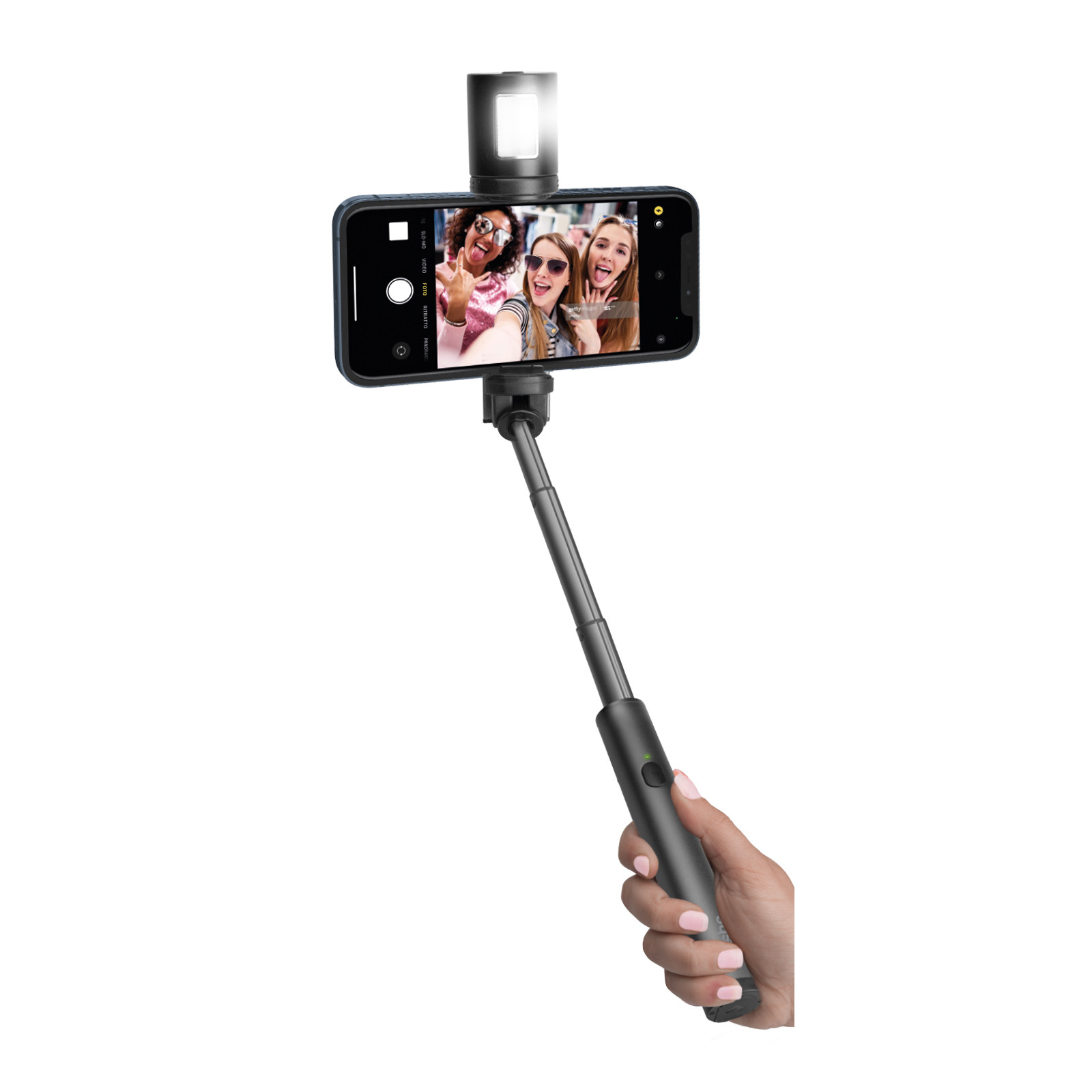 SBS TESELFIEBTFLASH Asta in Alluminio Selfie Bluetooth Wireless con Flash