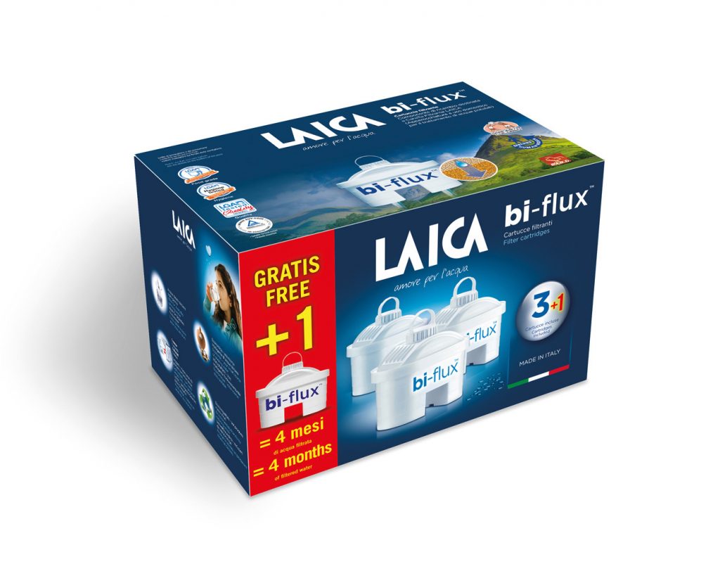Laica Confezione 4 Cartucce Filtranti Bi-flux Filtro Ricambio per Caraffa