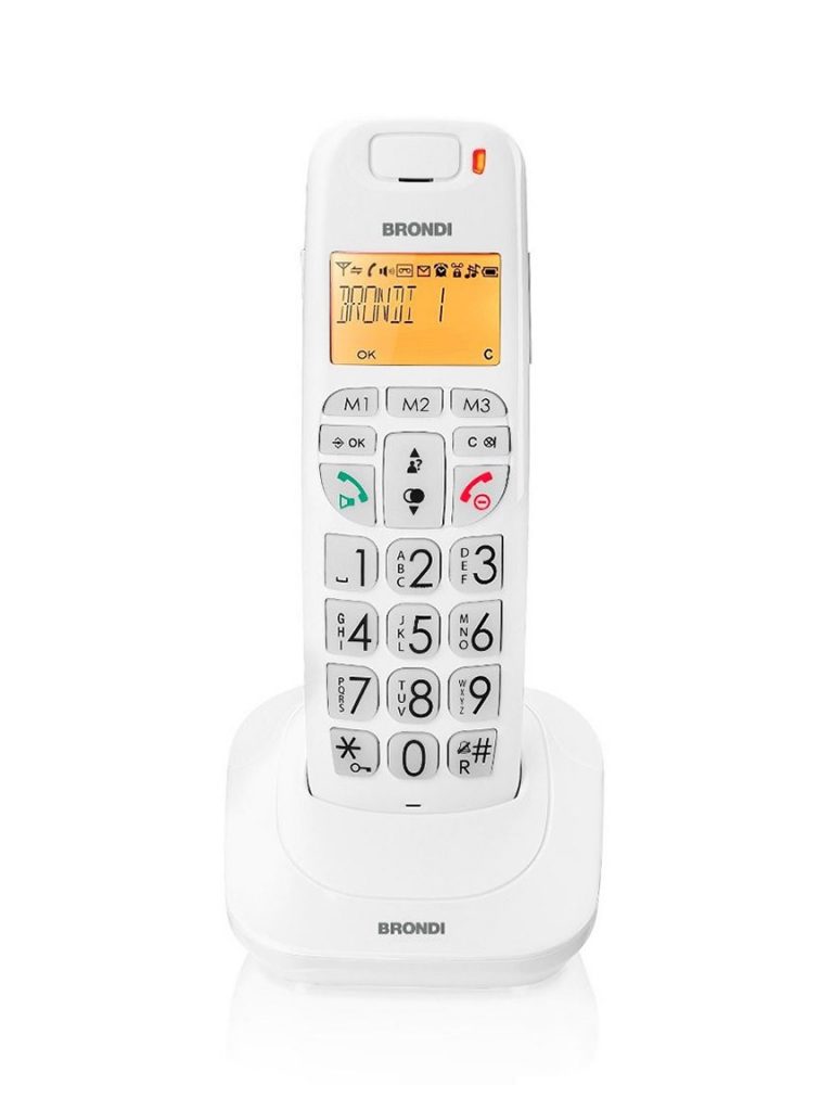 Brondi Bravo Bright Bianco Telefono Cordless con Vivavoce