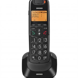 Brondi Bravo Bright Nero Cordless ECO DECT con Vivavoce e Memoria 20 Numeri