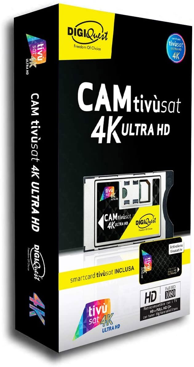 Digiquest CAM Tivusat 4K Ultra HD con Smartcard Tivusat Inclusa