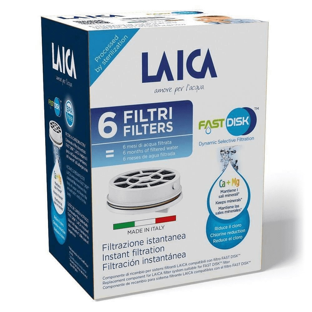 Laica Fast Disk Confezione 6 Dischi Filtranti per Bottiglie Filtranti