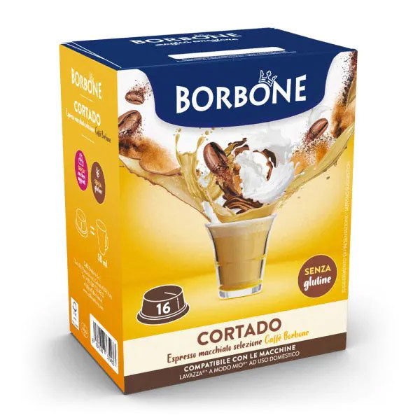 Caffe Borbone Confezione 16 Capsule Cortado Compatibili A Modo Mio