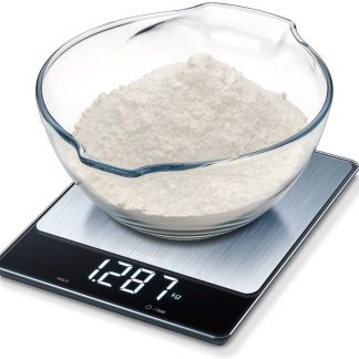 Beurer KS 34 XL Bilancia da Cucina Portata 15 Kg con Piatto in Acciaio Inox