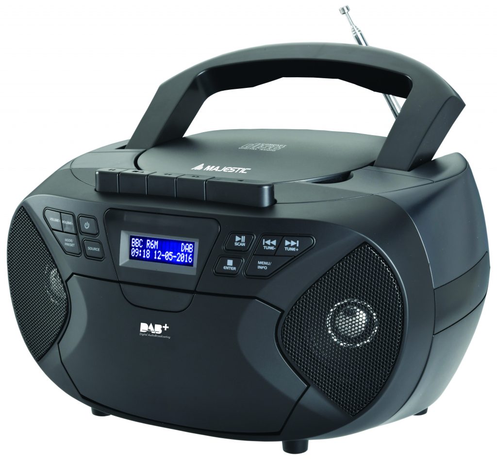 Majestic AH2430DABBK Lettore CD Portatile Radio DAB FM Cassetta Ingresso AUX-IN