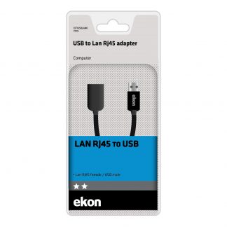 Ekon ECITUSBLANK Nero Adattatore USB a LAN RJ45