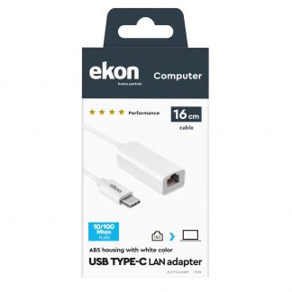 Ekon ECITTYCLANMF Adattatore Usb Type-c a LAN RJ45