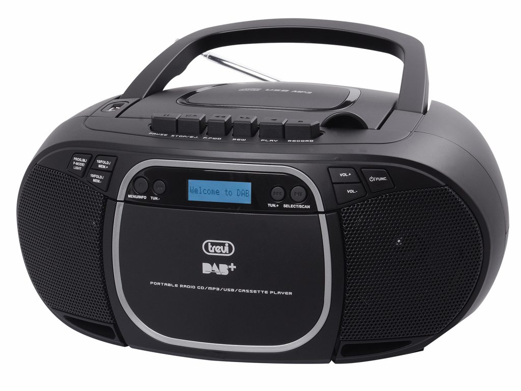 Trevi CMP576 DAB Nero Stereo Portatile Boombox con CD e Radio DAB