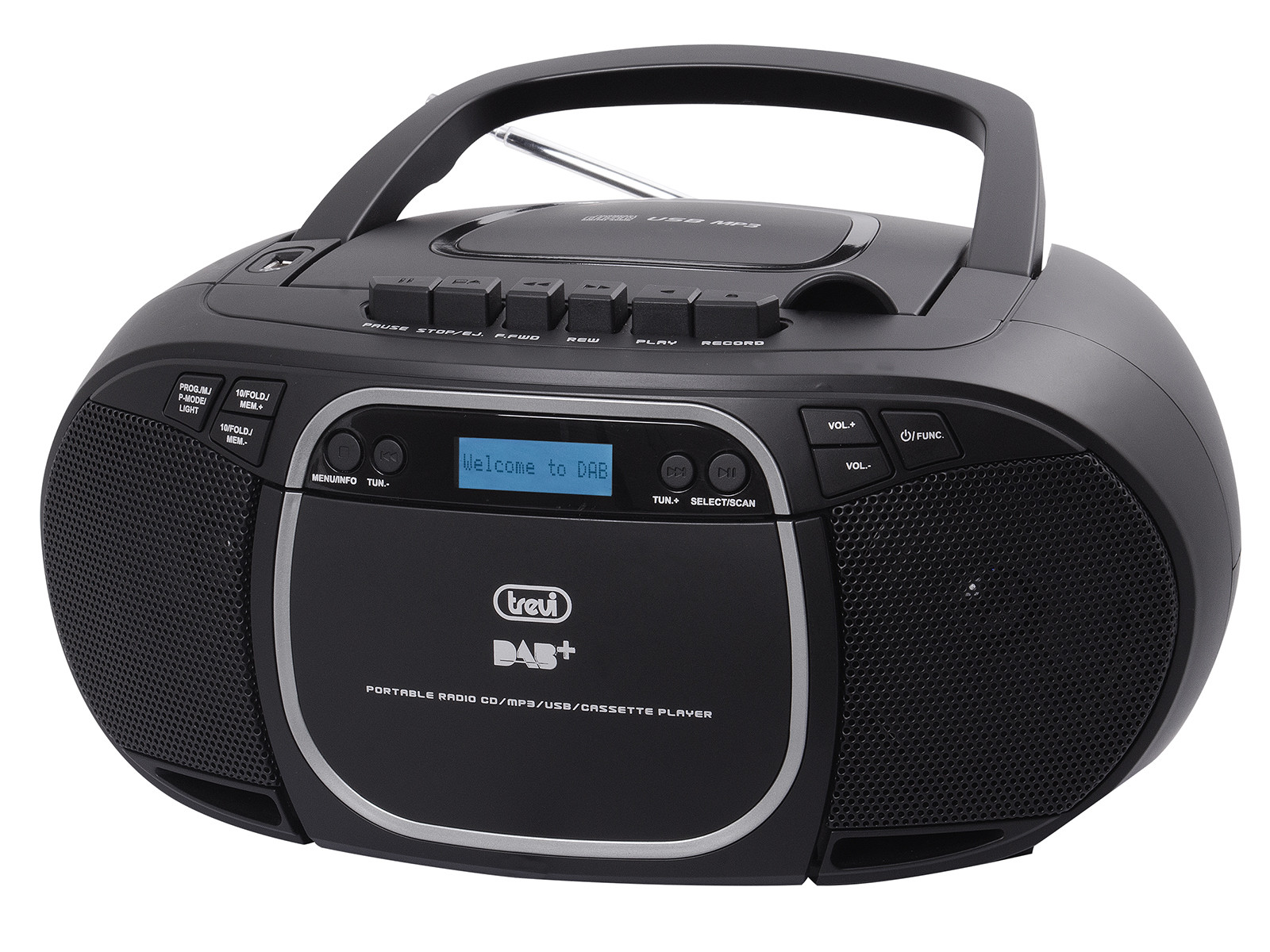 Trevi CMP576 DAB Nero Stereo Portatile Boombox con CD e Radio DAB