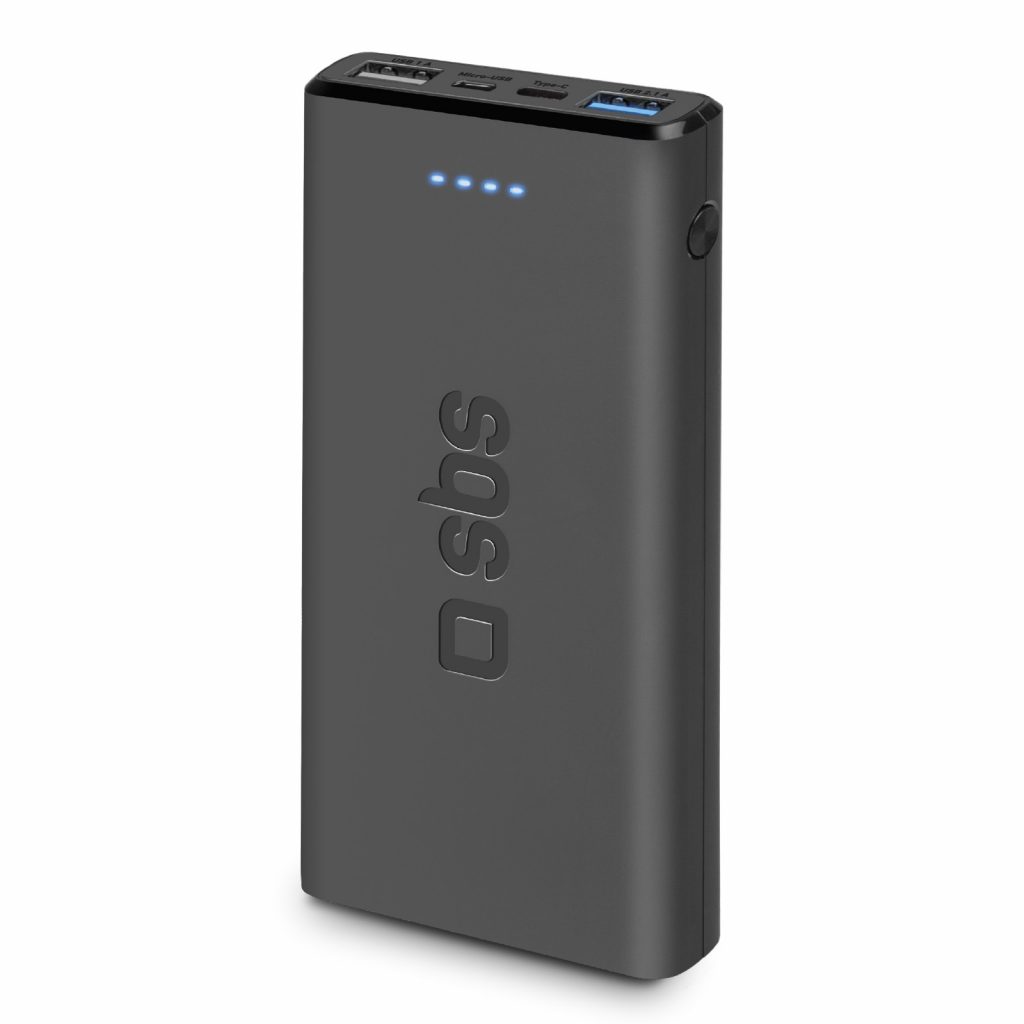 SBS Powerbank Nero 10000mAh Extra Slim 1 USB 2.1A e 1 USB-C