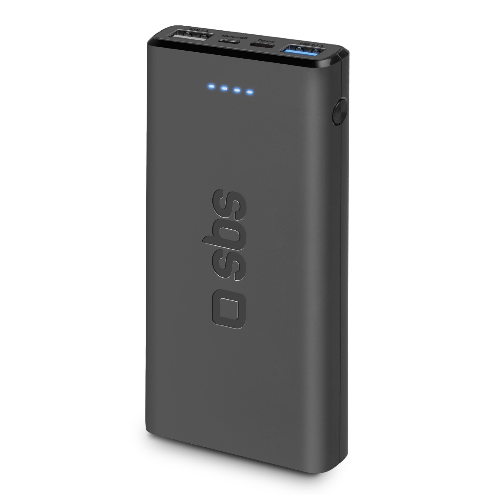 SBS Powerbank Nero 10000mAh Extra Slim 1 USB 2.1A e 1 USB-C