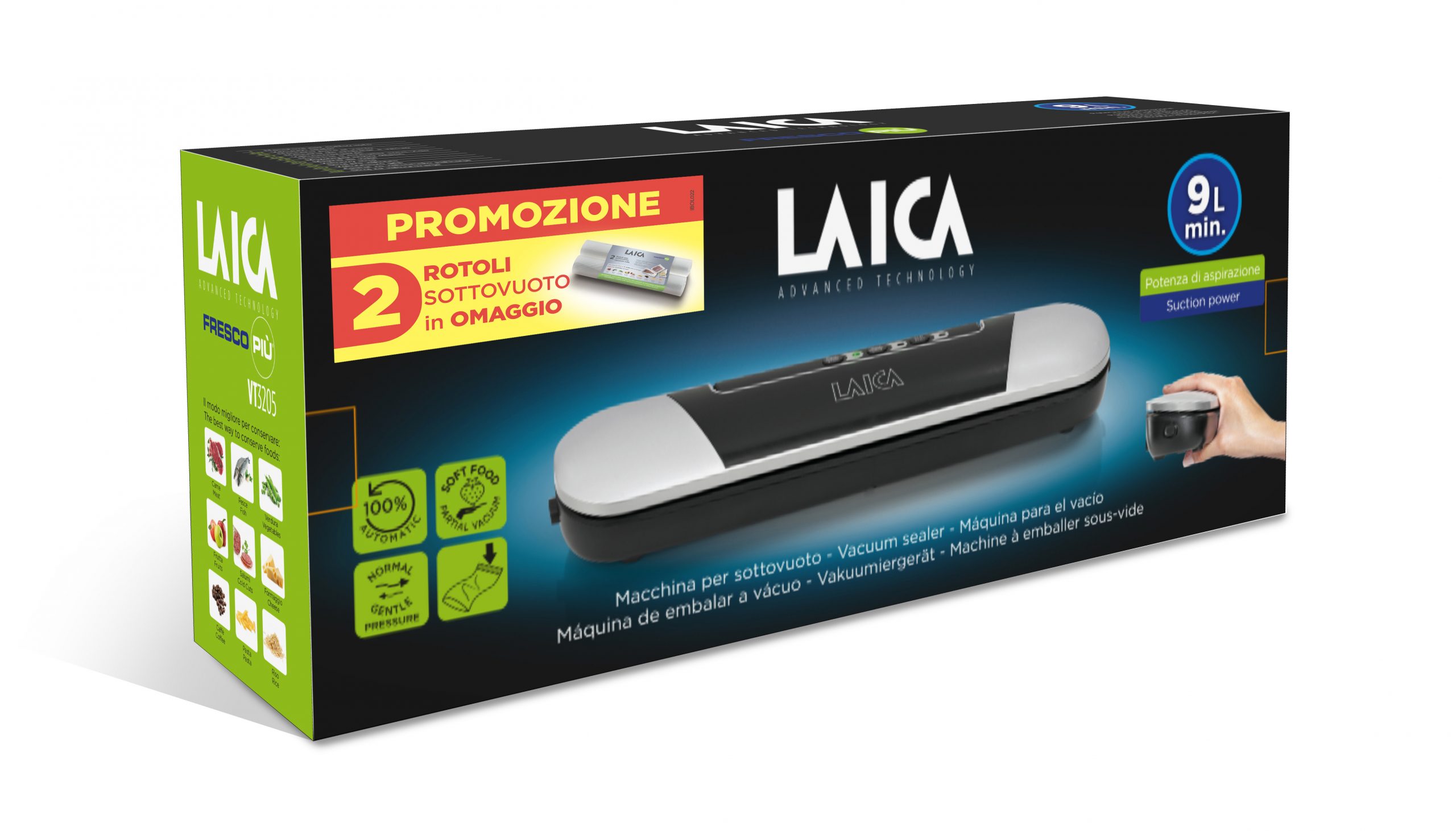 Laica VT3205 Macchina Sottovuoto con 2 Rotoli 28x300