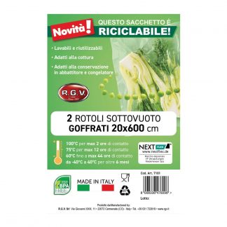 RGV 7101 2 Rotoli Sacchetti Goffrati 20X600 Cm