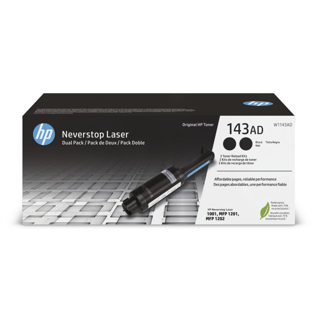 HP 143AD Kit 2 Ricariche Toner Nero Originale Neverstop