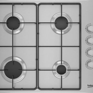 Beko HIGG641C3SX Piano Cottura Gas 60cm 4 Fuochi Smaltati Comandi Laterali Inox