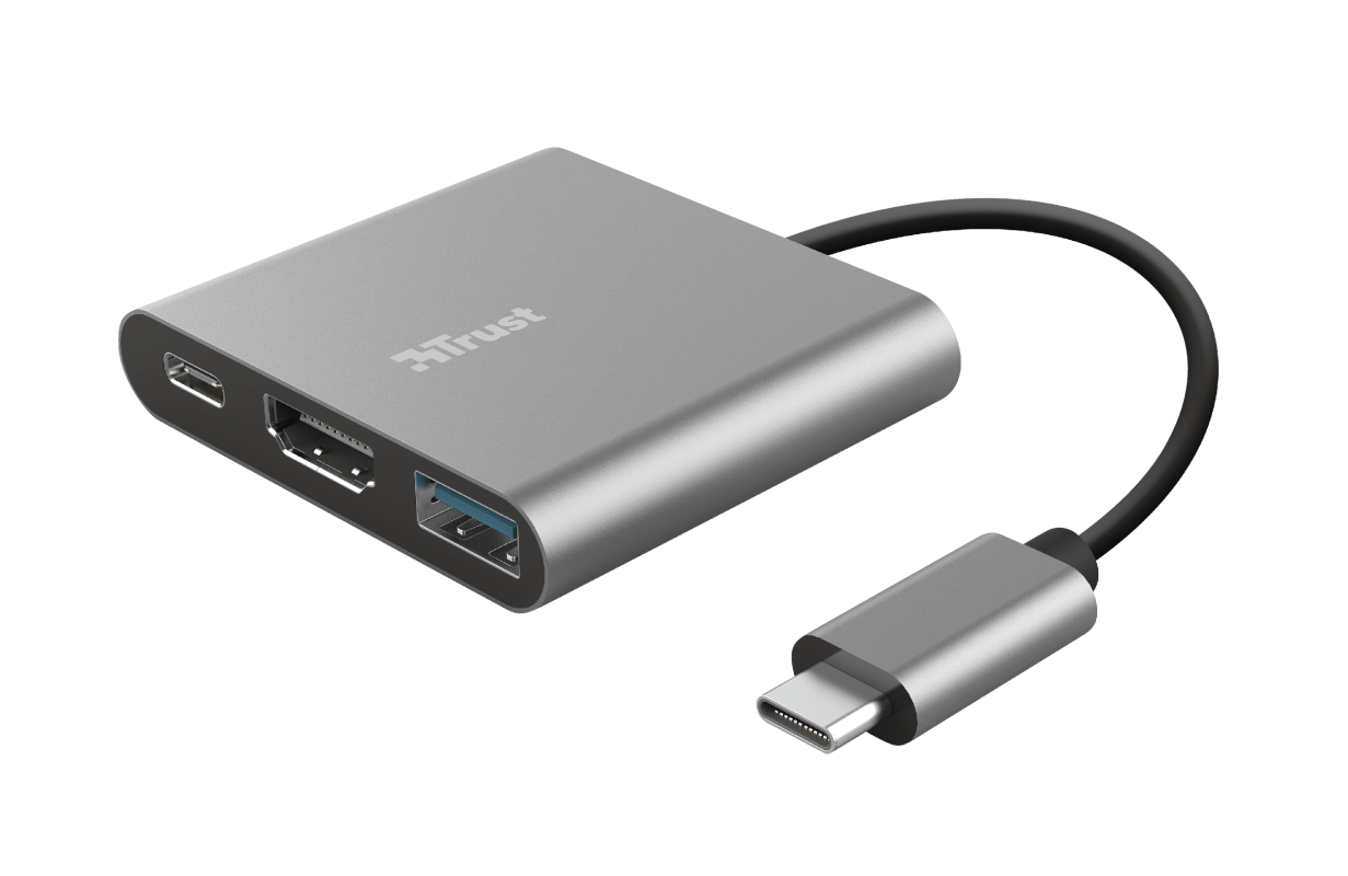 Trust Dalyx Adattatore USB-C Multiporta 3-in-1 Silver