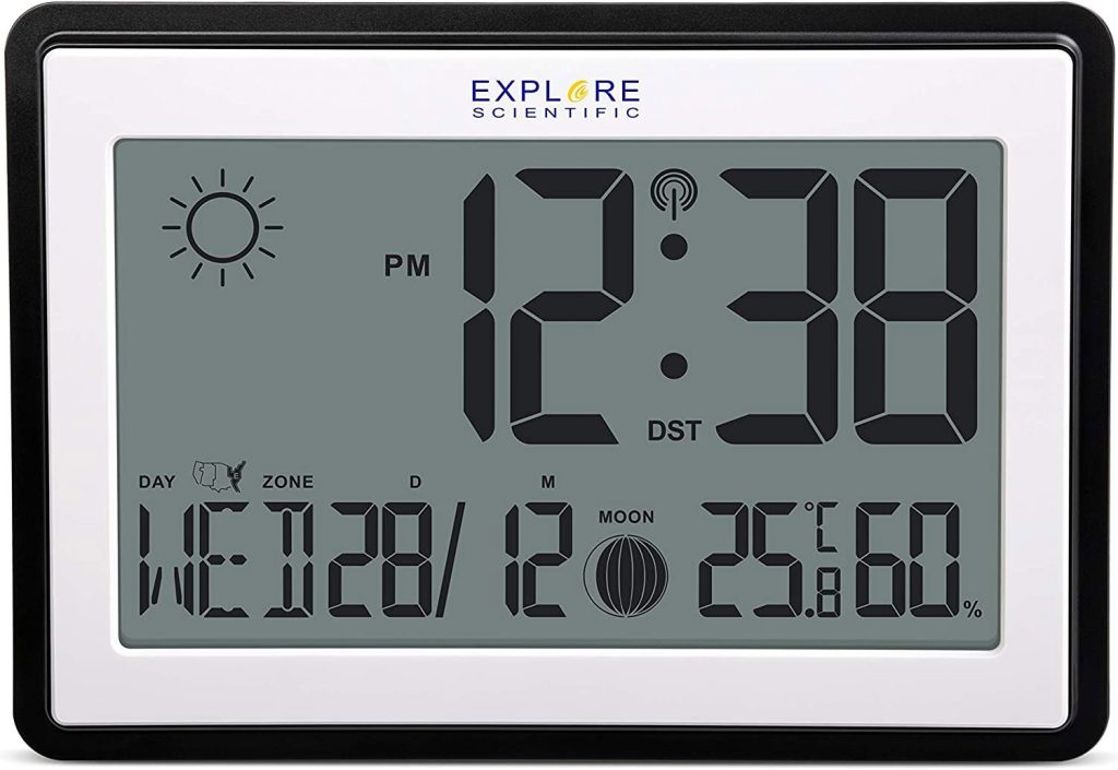 Explore Scientific RDC8002 CM3000 Orologio Parete Radiocontrollato Fasi Lunari