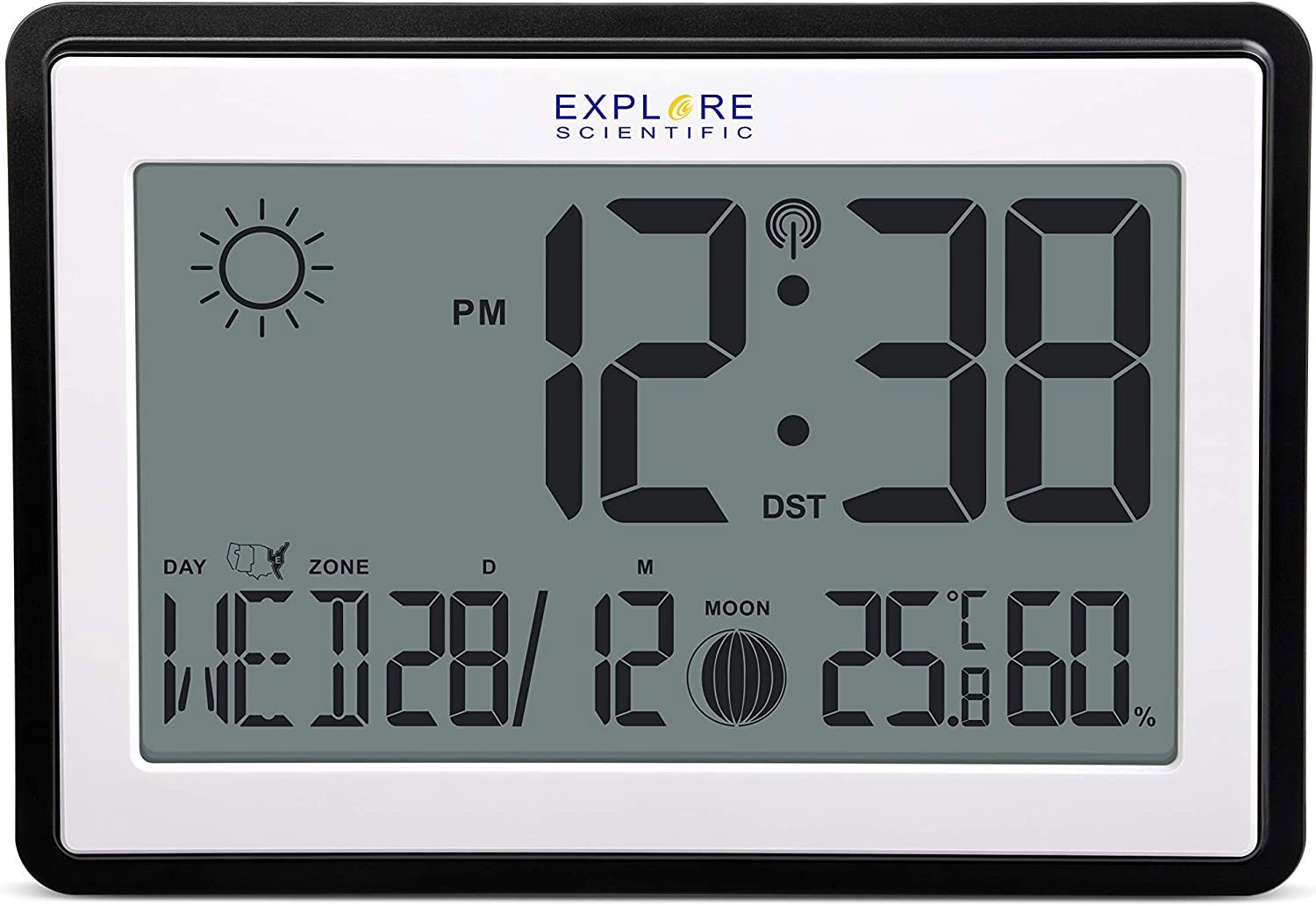 Explore Scientific RDC8002 CM3000 Orologio Parete Radiocontrollato Fasi Lunari