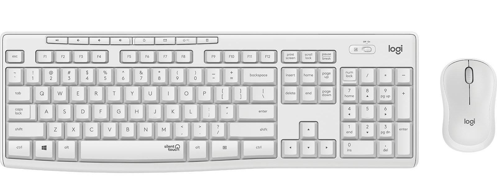 Logitech MK 295 Bianco Kit Tastiera e Mouse Wireless