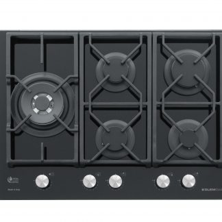 Glem GV75TXBK Piano Cottura a Gas in Vetro 70CM 5 Fuochi Griglie in Ghisa